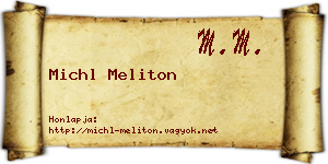 Michl Meliton névjegykártya
